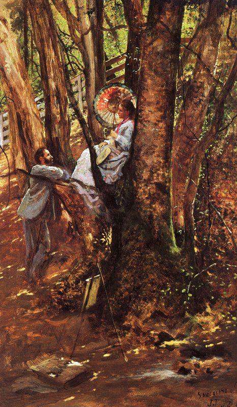 Jules Tavernier In Wildwood Glen oil painting image